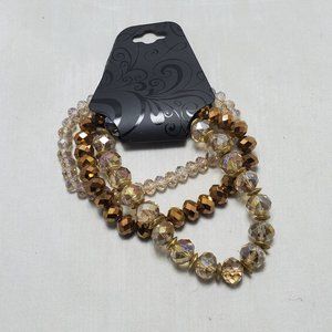 3pc stretch glass beaded bracelet in 3 colors